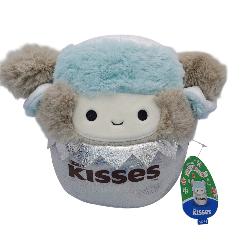 Squishmallows Hershey Kisses Dray the Yeti 8 Inch Holiday Plush Winter Hat NEW